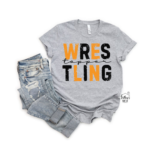 Wrestling Distressed Adult Tee | Hillsboro Toppers | Spirit Wear Collection | Sports Collection