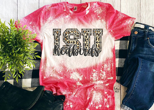 Bleached Adult Spirit Tee | ISU Redbirds | Spirit Wear