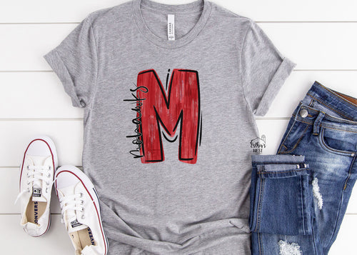 Brushstroke Adult Spirit Tee | Morrisonville Mohawks | Spirit Wear