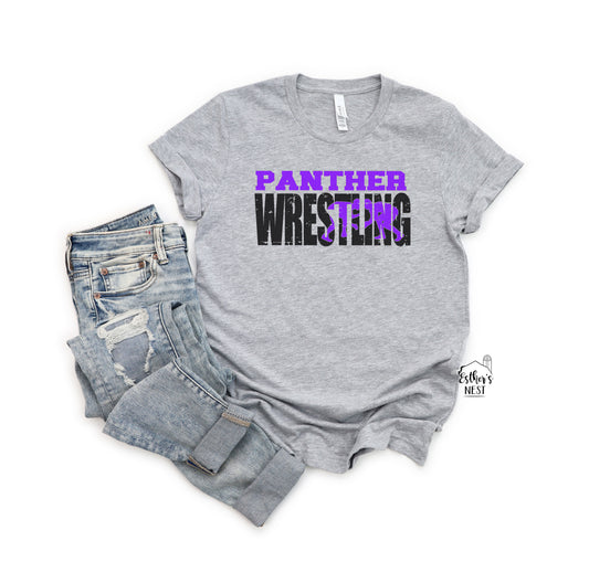 Wrestling Grunge Adult Tee | Litchfield Panthers | Spirit Wear Collection | Sports Collection