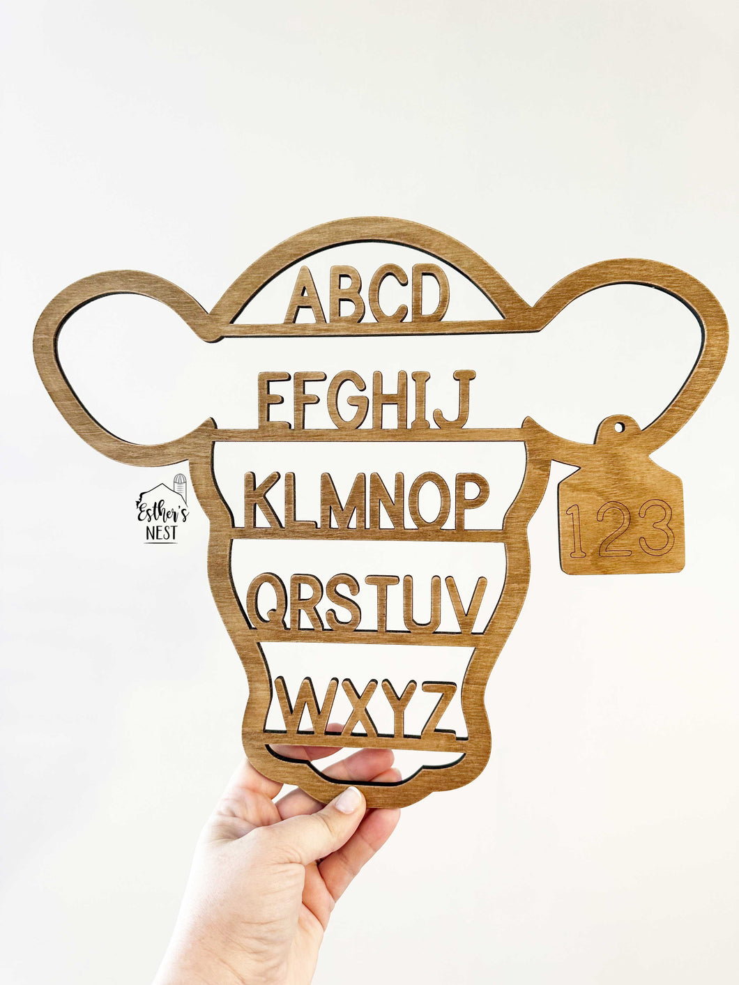 ABC Cow Head Sign | Baby Collection | Children's Collection | Home Decor