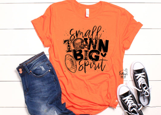 Small Town Big Spirit Football School Spirit Wear Adult Tee | Hillsboro Toppers | Spirit Wear Collection