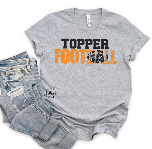 Football Grunge Adult Tee | Hillsboro Toppers |Spirit Wear Collection | Sports Collection