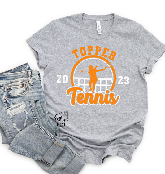 Tennis Team Adult Tee | Hillsboro Toppers | Spirit Wear Collection | Sports Collection