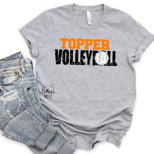 Volleyball Grunge Adult Tee | Hillsboro Toppers | Spirit Wear Collection | Sports Collection