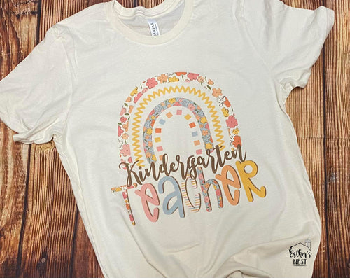 Rainbow Teacher Adult Tee | Educator Apparel | Educator Collection