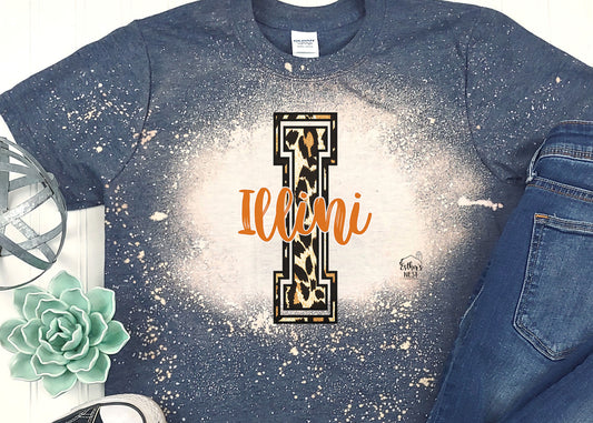 Bleached Adult Spirit Tee | U of I Illini | Spirit Wear