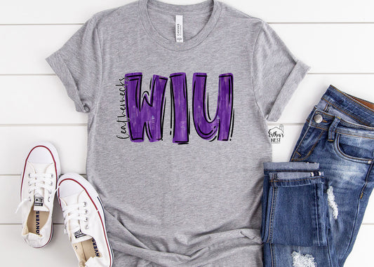 Brushstroke Adult Spirit Tee | Western Illinois University | Spirit Wear