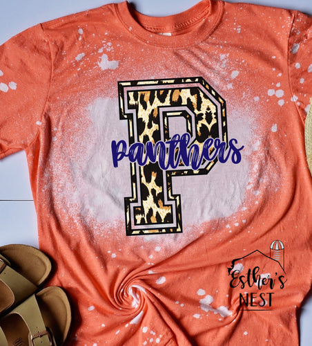 Bleached Adult Spirit Tee | Pana Panthers | Spirit Wear