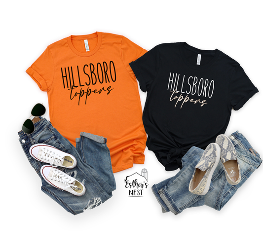 Hillsboro Topper Boho 2022 Fall School Spirit Wear Adult Tee | Hillsboro Toppers | Spirit Wear Collection