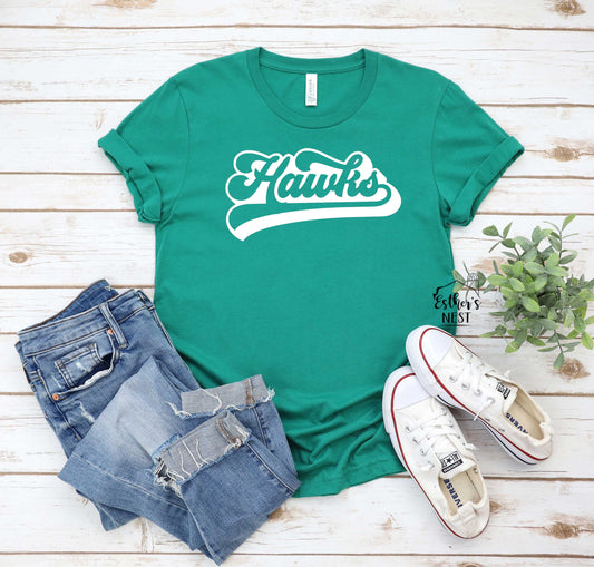 Carrollton Hawks Retro Fall School Spirit Wear Adult Tee | Carrollton Hawks | Spirit Wear Collection