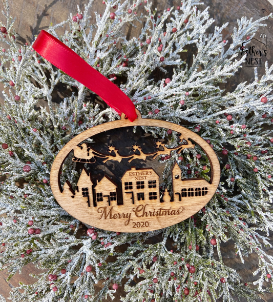 Christmas City Scene Ornament | Christmas Collection | Home Decor