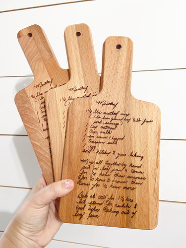 Handwritten Recipe Engraved Cutting Board | Cutting Board Collection | Everyday Collection