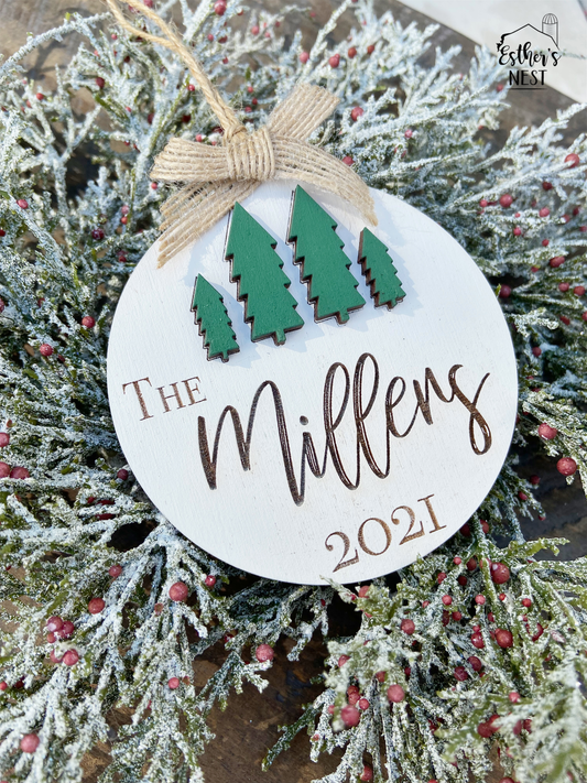 Personalized Family Tree Farm Ornament | Christmas Collection | Home Decor