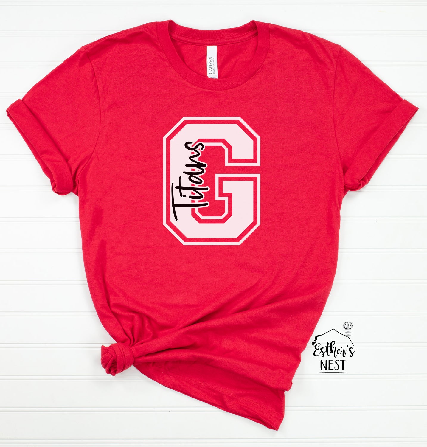 Custom Varsity School Spirit Wear Adult Tee | Glenwood Titans | Spirit Wear