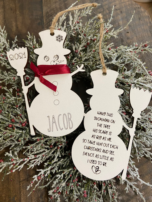 Personalized Snowman Growth Ornament | Christmas Collection | Home Decor