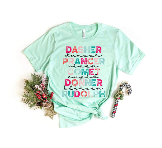 Reindeer Names Adult Tee | Adult Tee Collection | Christmas Collection