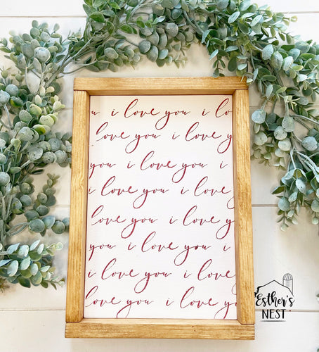 I love you Handwriting Sign | Home Decor | Valentine Collection