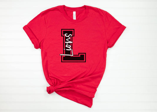 Custom Varsity School Spirit Wear Adult Tee | Lee Lions | Spirit Wear