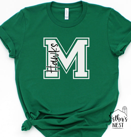 Custom Varsity School Spirit Wear Adult Tee | Meridian Hawks | Spirit Wear