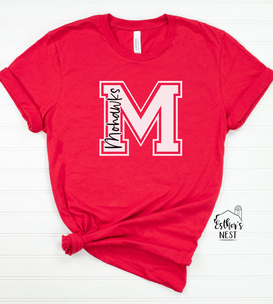 Custom Varsity School Spirit Wear Adult Tee | Morrisonville Mohawks | Spirit Wear