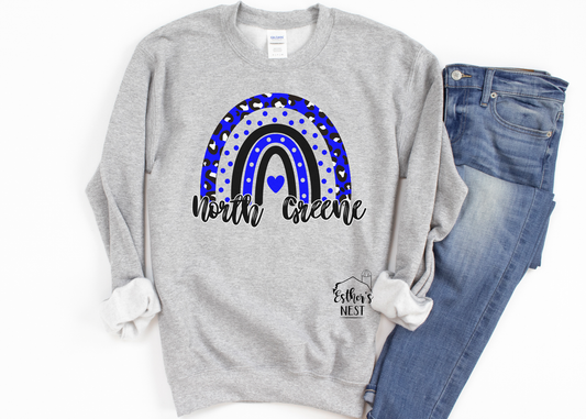 Rainbow School Spirit Design Adult Sweatshirt | North Greene Spartans | School Spirit Collection