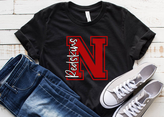 Custom Varsity School Spirit Wear Adult Tee | Nokomis Redskins | Spirit Wear