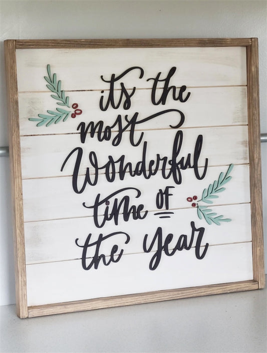 It's the Most Wonderful Time of the Year Wood Sign | Christmas Collection | Home Decor