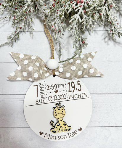 New Baby Birth Stat Christmas Ornament | Christmas Decor