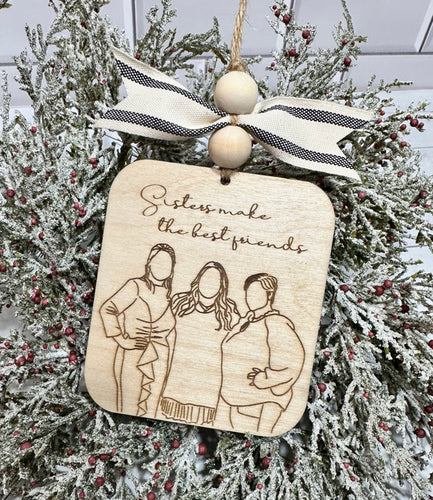 Custom Pencil Sketch Christmas Ornament | Christmas Decor