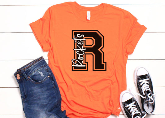 Custom Varsity School Spirit Wear Adult Tee | Rochester Rockets | Spirit Wear