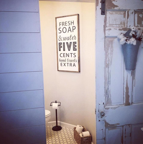 Bathroom Wood Sign, Home Decor