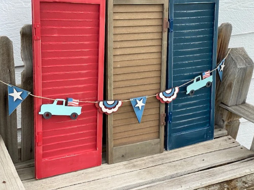 Patriotic Wood Banner, Fourth of July, Mantle Decor, Home Decor