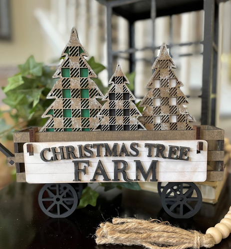 CHRISTMAS TREE FARM WAGON INSERT -  NESTING BOX EXCLUSIVE