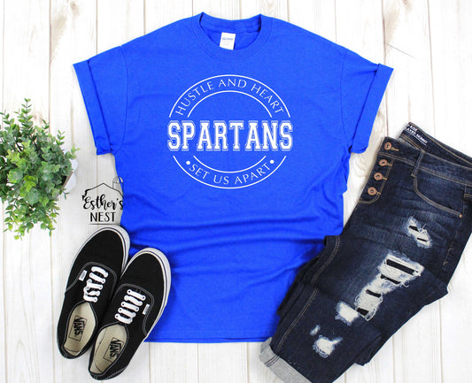 North Greene Spartans Hustle & Heart OG 2022 Fall School Spirit Wear Adult Tee | North Greene Spartans | Spirit Wear Collection