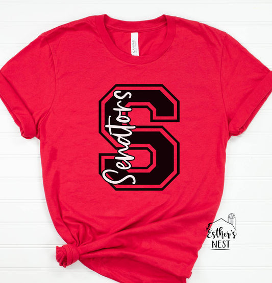 Custom Varsity School Spirit Wear Adult Tee | Springfield Senators | Spirit Wear