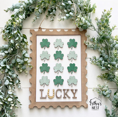 St. Patrick's Day Postage Stamp Sign | Home Decor | St. Patrick's Day Collection