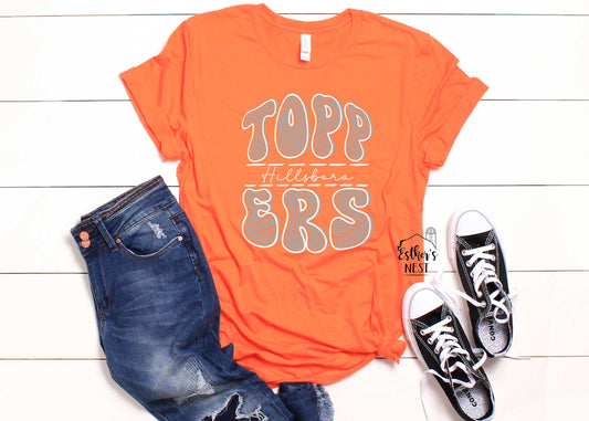 TOPP-ERS Bubble Letter Spirit Wear Adult Tee | Hillsboro Toppers | Spirit Wear Collection