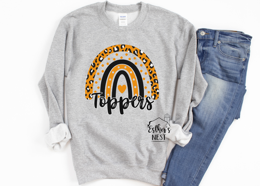 Rainbow School Spirit Design Adult Sweatshirt | Hillsboro Hiltoppers | School Spirit Collection