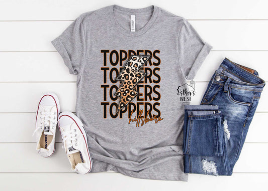 Toppers Stacked Lightening Bolt Spirit Wear Adult Tee | Hillsboro Toppers | Spirit Wear Collection