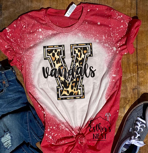 Bleached Adult Spirit Tee | Vandalia Vandals | Spirit Wear