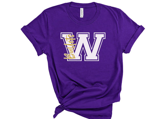 Custom Varsity School Spirit Wear Adult Tee | Williamsville Bullets | Spirit Wear