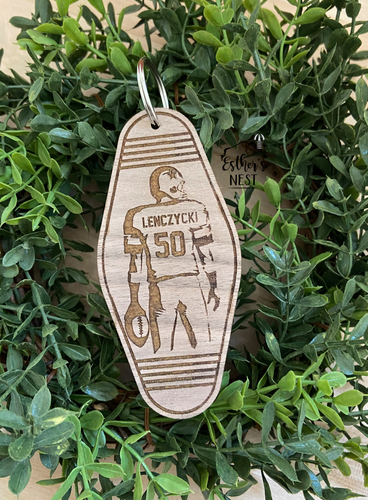 Personalized Vintage Motel Football Keychain | Sports Collection