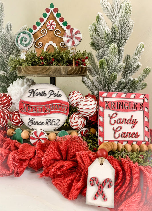 North Pole Sweet Shop Tiered Tray Set | Tier Tray Collection | DIY Adult Kit | Christmas Collection