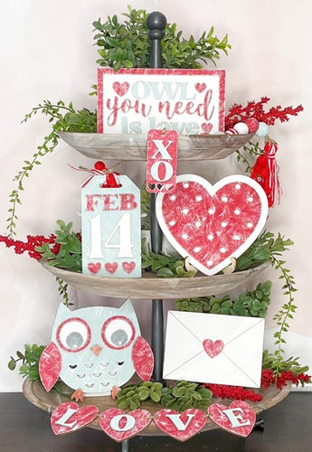 Owl Valentine Tier Tray Kit | Valentine Collection | Tier Tray Collection | DIY Kit