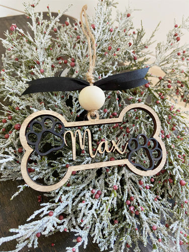 Personalized Dog Bone Christmas Ornament | Christmas Collection | Pet Collection